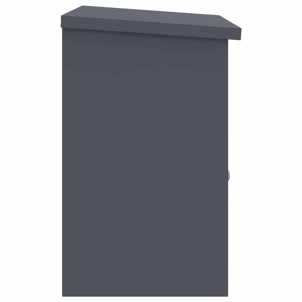 vidaXL Paketdrop-Box mit Speicher Anthrazit 47,5 x 38 x 59 cm Stahl, Sichere Paketbox, wasserdichtes Material, moderner Stil, Außenbriefkasten, tolle Lösung für Pakete, Garten-Deko