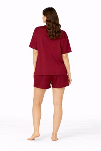 Image of Duchess Women's Cotton Printed Night Suit Set of Top & Shorts Pajama Set