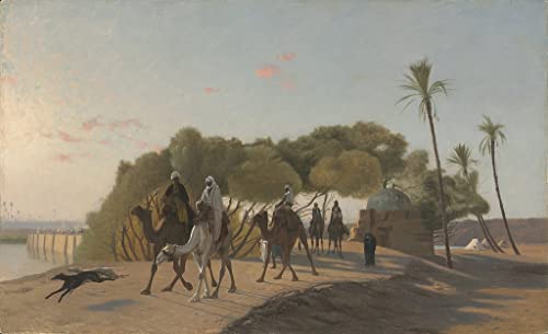Toile SERENDIPITP Quitter l'oasis Jean Leon Gerome affiche d'art premium 50x70