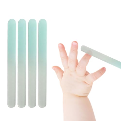 GNALIA 4 Limes Ongles Bébé Bleues (9X1X0.3Cm), En Cristal Doux, Pour Soins Des Ongles De Bébé Et Jeune Maman