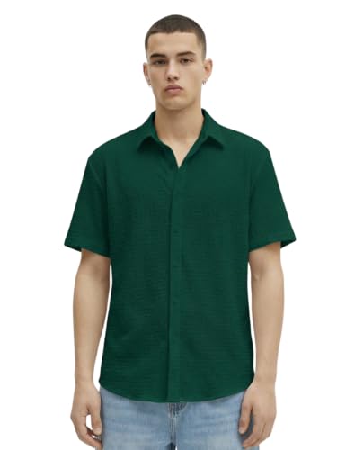 Image of Leriya Fashion Men Poly Blend Fabric | Textured Finish | Collar Neck | Button Closure | Office & Casual Wear | S-3XL