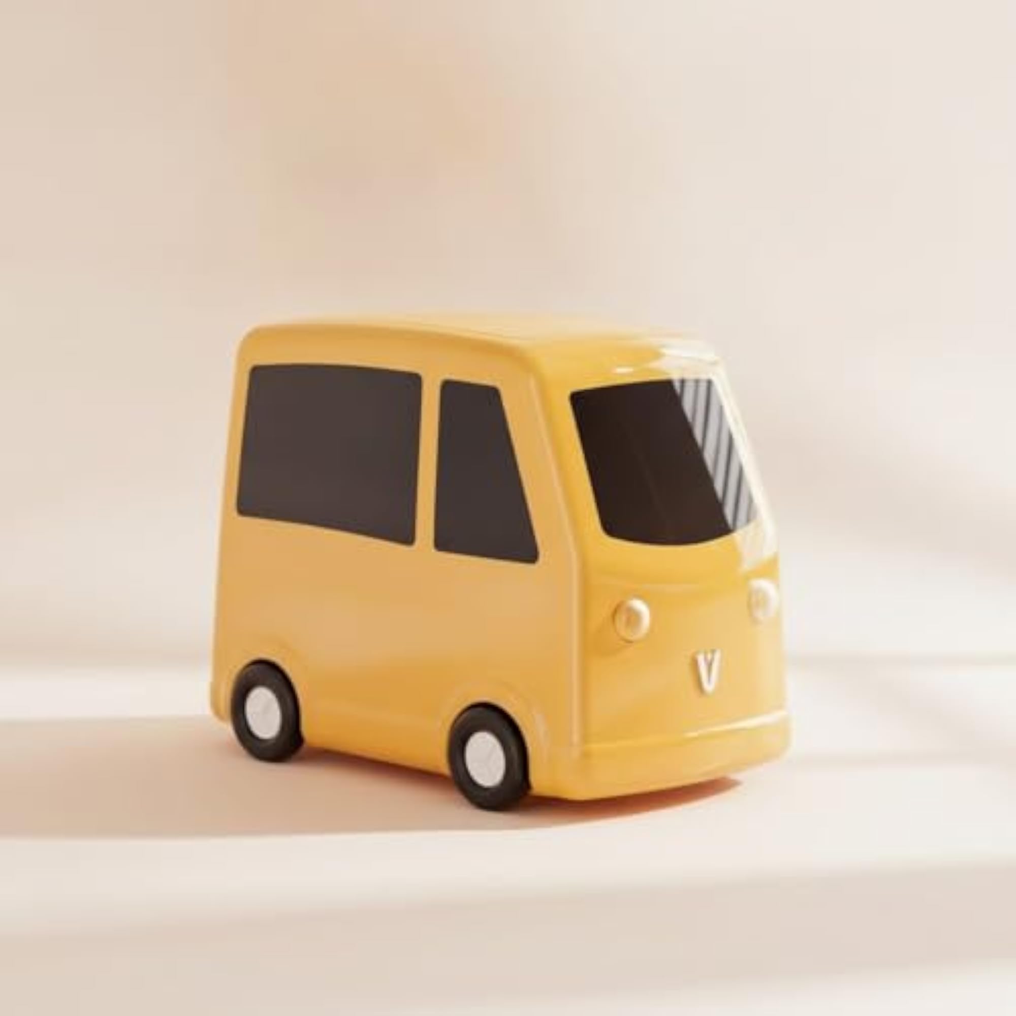 Playful Bus Trash Bin Compact Trash Bin with Wheels