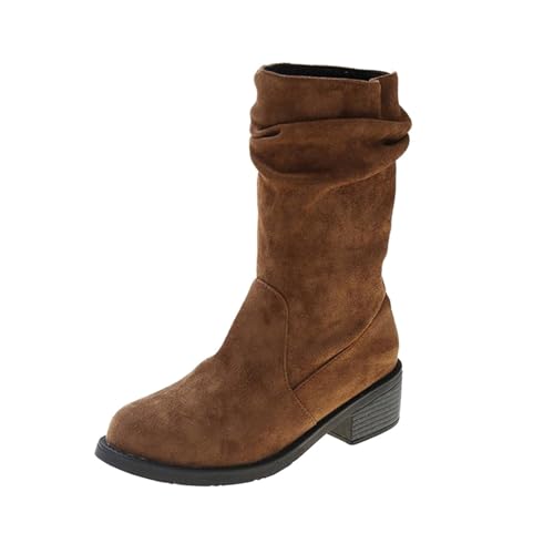 Bottes western mi-mollet femme avec semelle antidérapante confortable