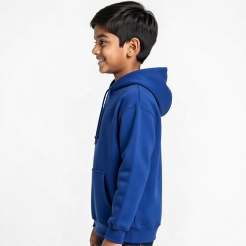 Image of Boy's Cotton Fleece Hooded Sweatshirt with Kangaroo Pocket