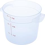 Carlisle FoodService Products Storplus Round Food Storage Container with Stackable Design for Catering, Buffets, Restaurants, Polypropylene (Pp), 6 Quart, Clear