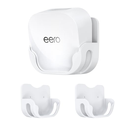 Wall Mount Holder for eero 7 Mesh Router & Extender – Secure Mounting Bracket with Cable Management for Dual-Band Wi-Fi 7 Routers & Smart Home Systems – Effortless Installation, Space-Saving (2 Pack) by SURVADV - Used condition - US$19.65