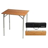 Beckworth & Co. SmartFlip Bamboo Portable Outdoor Picnic Folding Table with Adjustable Height & Carry Bag - Standard
