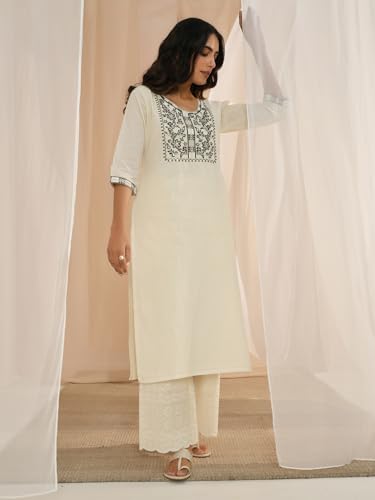 Image of Libas Womens Yoke Design Cotton Straight Kurta for Women Suit