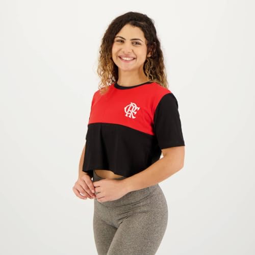 Cropped Flamengo Axie Feminino Vermelho e Preto