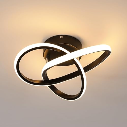 Image of Acrylic Modern Dimmable LED Ceiling Light, Modern Flush Mount Fixture with Adjustable Light, Three Color Dimming for Bedroom, Living Room, and Dining Room, Black (Ceiling Light