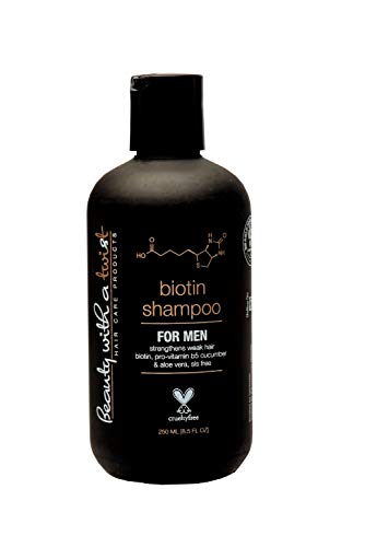 Biotin Shampoo for Men - Hair Growth Shampoo Infused with Aloe Vera, Pro-Vitamin B5 & Cucumber Extract for Hair Loss Treatment - Men's 100% All-Natural Thickening Shampoo, 8.5 FL. OZ.