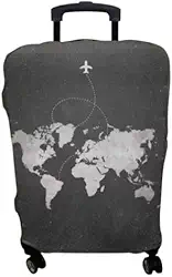 Capa de Mala de Viagem Mapa Mundi de 8 a 23 KG (CINZA, P- 10 KG)