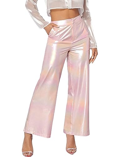 Women's Holographic High Waist Party Club Pants Night Out Pants