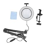 VVHUDA Lupe mit Licht, 3 Farbmodi, Schreibtischlampe, Klemmarm für Werkbank, Handwerk, kleines Geschenk