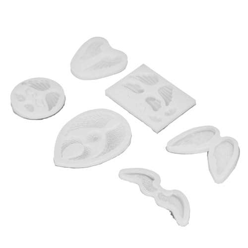 Paquete De 6 Moldes De Silicona Para Fondant Con Alas De ángel, Molde De Silicona Para Caramelos Para Moldes De Azúcar, Molde Para Tartas En Forma De Mini Ala 3D Para Hornear Manualidades