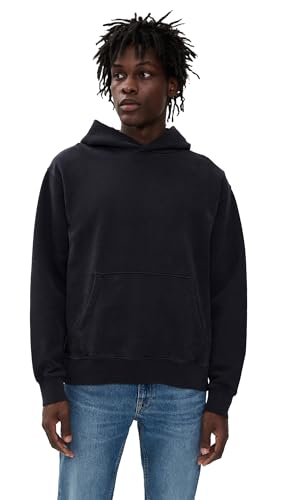 Madewell Men's The McCarren Midweight Hoodie Sweatshirt, Obsidian Blue, XL