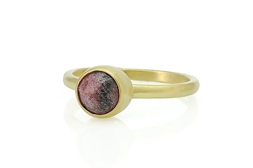 Bague en or 18k et rhodonite véritable faite à la main