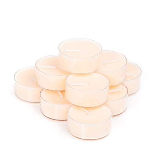 Candle Couture Vanilla Scented Tea Light Candles, 36 Pack Tea Light Candles With Clear Cup, Highly Scented 95% Soy Wax, Natural Essential Oils, Candle Gift Set For Women #TOP2