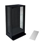 地球家具 コレクションラック DIO 本体 側面ガラス 幅46cm ミドル ロータイプ 奥行28cm ブラック コレクションケース ガラスケース ディスプレイラック フィギュアラック フィギュア ケース （本体 + 背面ミラー） (幅46cm ミドル,ロータイプ,奥行28cm,ブラック) ※LEDユニットは別売