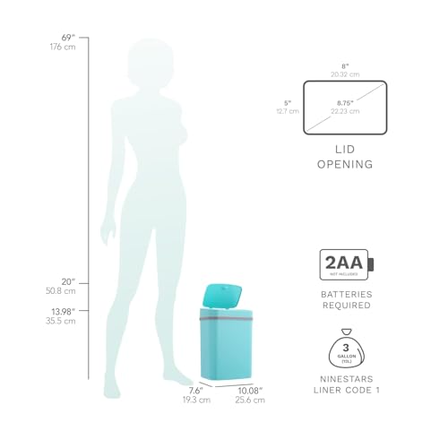 Caneca de basura rectangular con sensor y tapa automática 12L miniatura 2
