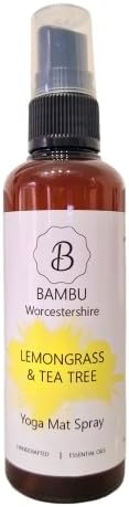 Bambu Yoga Mat Spray Lemongrass & Tea Tree 100ml - Antibacterial Aromatherapy Spritz with 100% Natural Essential Oils - Yoga Gifts