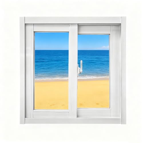 Ventana corredera, ventana corredera horizontal blanca, adecuada for sustituir ventanas de sótanos y baños, instalación empotrada, ventanas de cobertizo.(40 * 60cm)