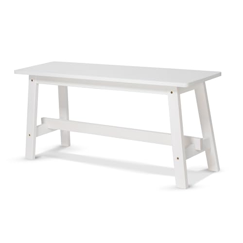 KHG Holzbank Sitzbank Flur Garderobenbank Schuhbank 100x45x29 cm - Gummibaum Holz Massiv bis 200 kg belastbar - Bettbank Landhausstil Weiß lackiert KHG Holzbank Sitzbank Flur Garderobenbank Schuhbank 100x45x29 cm - Gummibaum Holz Massiv bis 200 kg belastbar - Bettbank Landhausstil Weiß lackiert