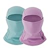 rooyvany Fleece Kids Balaclava Ski Mask - Winter Face Mask for Boys Girls - Windproof Neck Warmer for Skiing Running Cycling(Light Blue/Light Purple)