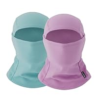 rooyvany Fleece Kids Balaclava Ski Mask - Winter Face Mask for Boys Girls - Windproof Neck Warmer for Skiing Running Cycling(Light Blue/Light Purple)