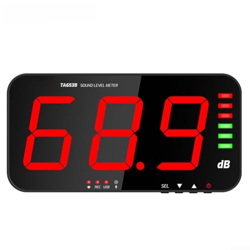 TA653B Digital Sound Level Meter, Sound Level Meter with 30-130dB Range, Ã‚Â±1.5dB Accuracy, Large LCD Display, Data Logging & Real-Time USB Output for Environmental and Industrial Noise Monitoring