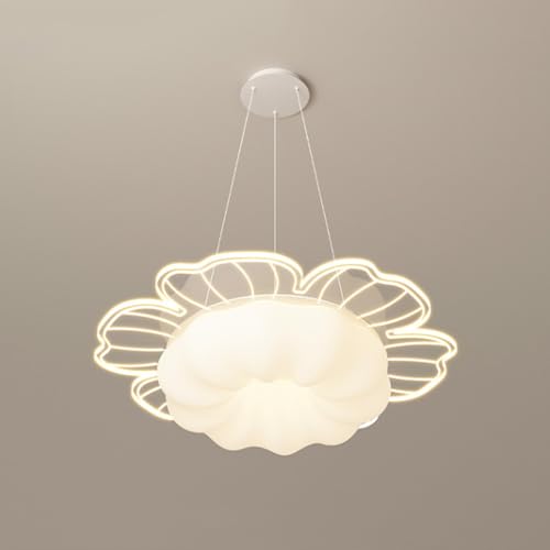 Lustres suspendus réglables salon moderne suspension fleurs blanches acrylique