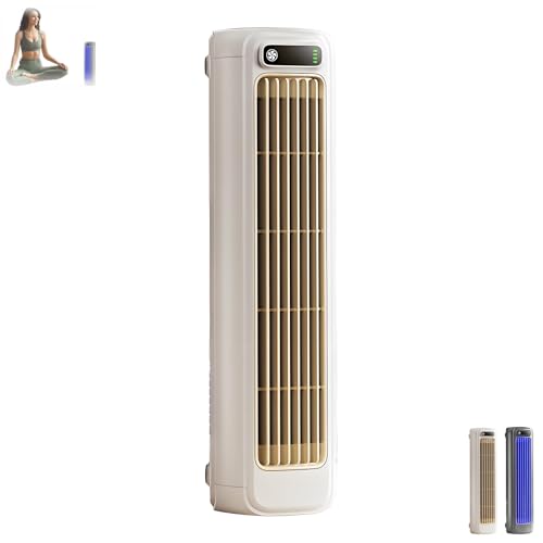 Migilife Cooling Ace, aire acondicionado Migilife, tres velocidades, carga USB, ventilador silencioso de circulación vertical sin aspas for cocina y dormitorio.(White)