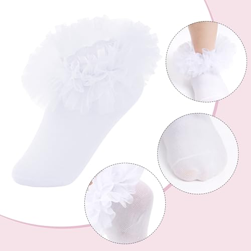 Girls Ruffle Socks Toddler Ruffle Socks Baby Kids Four Layers Lace Dress Sock Cotton Fluffy Dance Sock2