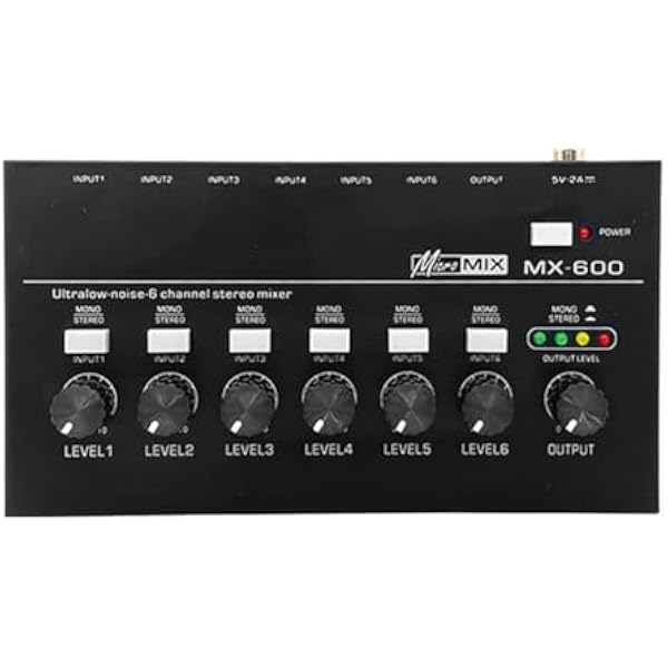 ISTOVO MX600 Ultra Cichy 6-Kanałowy Mikser Liniowy Stereo/Single Track Switch Przedwzmacniacz Słuchawkowy
