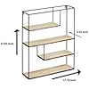 LIFA LIVING Rectangle Wall Shelf Unit, Wooden & Black Metal Mounted ...