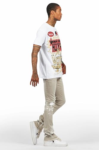 Men's Kodak Grey/White Painter Stacked Flare Jean3