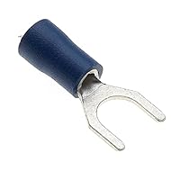 100 Terminali A Forcella Isolati - Blu, 24A, 3.2mm, Per Crimpatura Fili - Foto 3