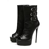  GIARO MARUCKLE Premium High-Heels für Damen - Elegante Stöckelschuhe - Damenschuhe mit hohem Absatz - verführerische Schuhe mit Stilettoabsatz - Pumps 4 Farben (Schwarz Glanz, Numeric_45)
