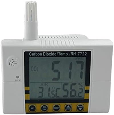 AZ7722 CO2 Gas Detector with Temperature and Humidity Test with Alarm Output Driver Built-in Relay Control Ventilation