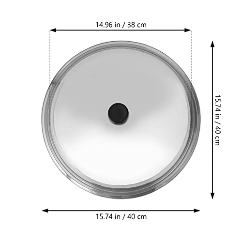 Hemoton Steamer Pot Universal Pans Cover Stainless Steel Pot Lid Round Wok Pan Lid Cheese Melting Dome Metal Flat Wok Cover Thicken Pot Cover Protector For Kitchen Fry Pan Cookware Silicone Lids #TOP1