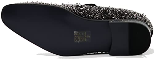 Image of Enzo Romeo Men Fashion Rhinestones Studs Tuxedo Slip On Loafer Dress Shoes WBG