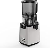 Fretta Entsafter Slow Juicer Testsieger, Entsafter Gemüse und Obst, 135MM Öffnung und 1,8L Juicer Machine Saftpresse mit Umkehrfunktion, Einfache Montage & Reinigung, 100% BPA Frei, 250W (Metallic)