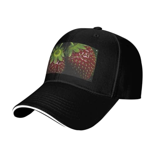 Red Strawberry Fruit Print Baseball Caps Sandwich Casquette Casual Hats