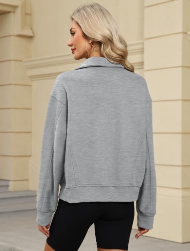 Women's Zip Up Sweatshirts 2026 Y2k Oversized Fleece Collar Jacket - image 5