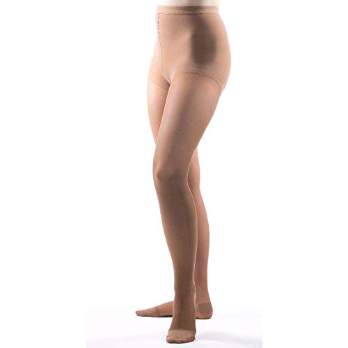 Allegro 20-30 mmHg Essential 33 Sheer Support Compression Pantyhose - Comfortable Women's Compression Hose with Closed Toe