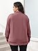 TAKEYAL Womens Quarter Zip Plus Size Sweatshirt Pockets Oversized Drop Shoulder Crewneck 2025 Fall Spring Clothes (Dark Pink, 3XL)