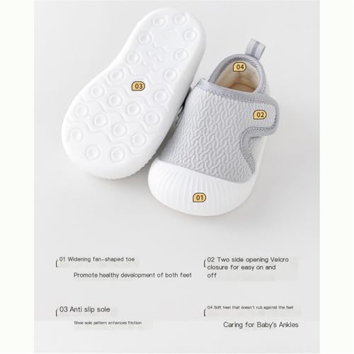 Baby Sneakers Girls Boys Lightweight Breathable Mesh First Walking Shoes 0‐18 Months Walking Shoes Slip On Barefoot2