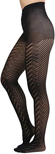 Image of ToBeInStyle Women's Vintage Art Deco Chevron Ornate Design Tights Pantyhose