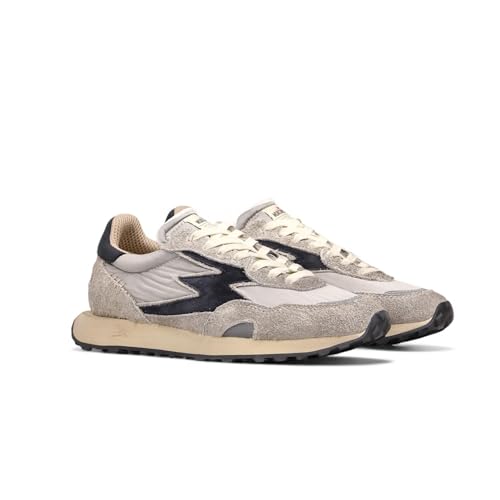 Moa Concept Para Hombre. HY106 Zapatillas De Piel Hype Gris (42), Plano, Cordones, Casual - 2