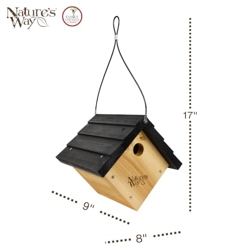 Nature's Way Bird Products CWH1 Cedar Wren House, 8" x 8.875" x 8.125", standard, Brown - image 2